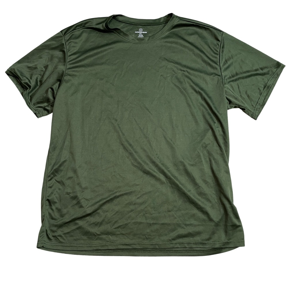 Real Essentials  Lot of 2  Short Sleeve 3 XL Black Green 100% Polyester‎